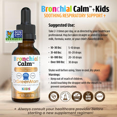 Dr. Green Mom Bronchial Calm Kids ingredients show herbal blend.