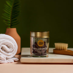 Dr. Kellyann Bellabiotics-skin-glow-visual hints at skin hydration and luminosity.