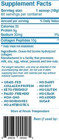 Dr. Kellyann collagen powder added to a smoothie for a subtle protein lift
