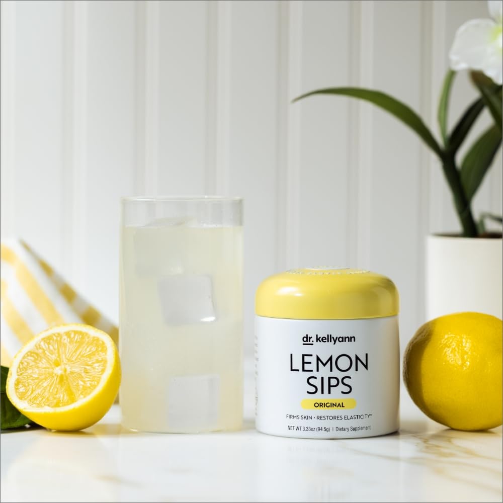 Dr. Kellyann Lemon Sips packaging image emphasizing convenient on-the-go hydration