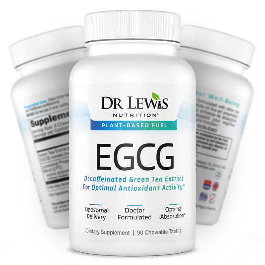 Dr Lewis Nutrition liposomal green tea EGCG tablet close-up for enhanced absorption.