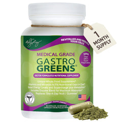Dr. Liz Cruz Gastro Greens bottle with capsules for daily greens support