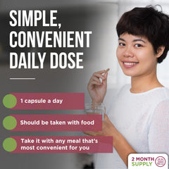 Capsule in hand showing veggie capsule form.
