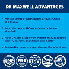 Vegan capsules from Dr. Maxwell designed for sustained focus
