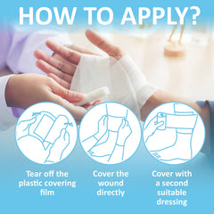 Dr. Med honey gauze dressing individually wrapped; convenient for travel and multiple uses.