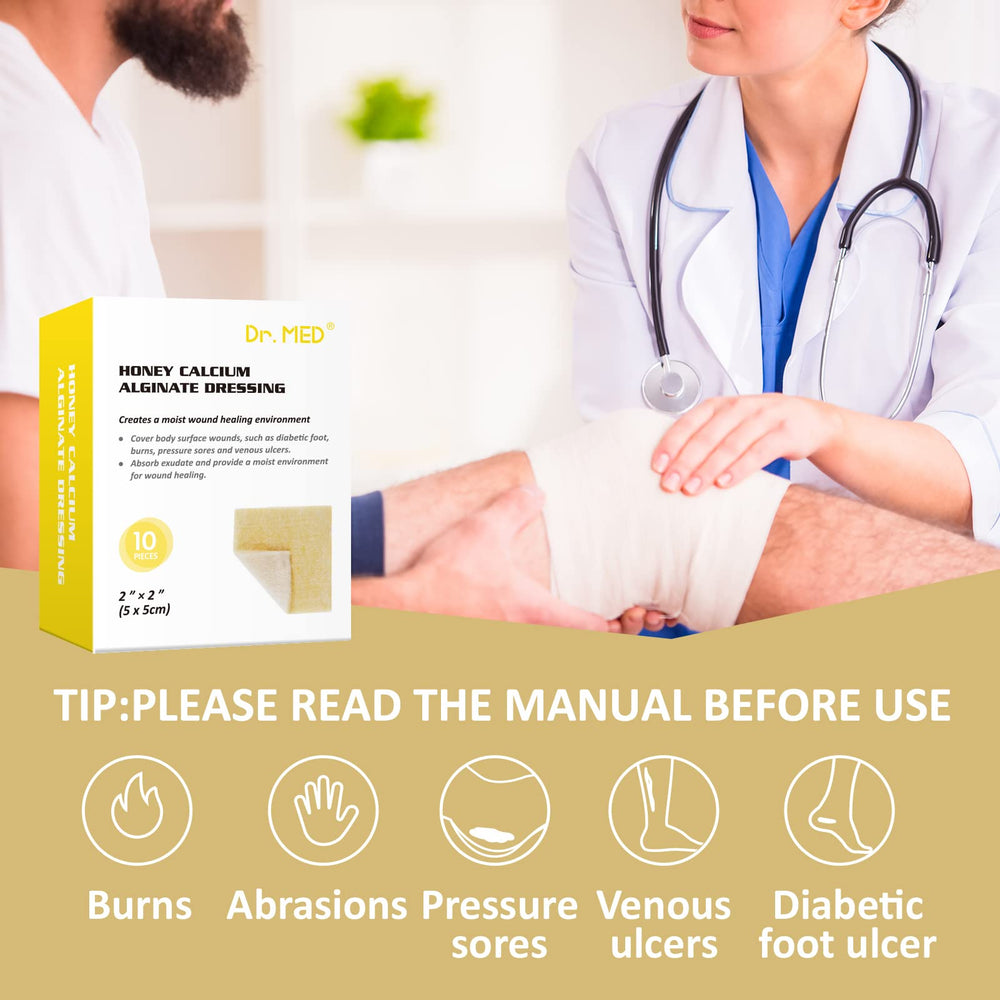Dr. Med Manuka Honey Calcium Alginate Dressing crafted for skin-friendly use.