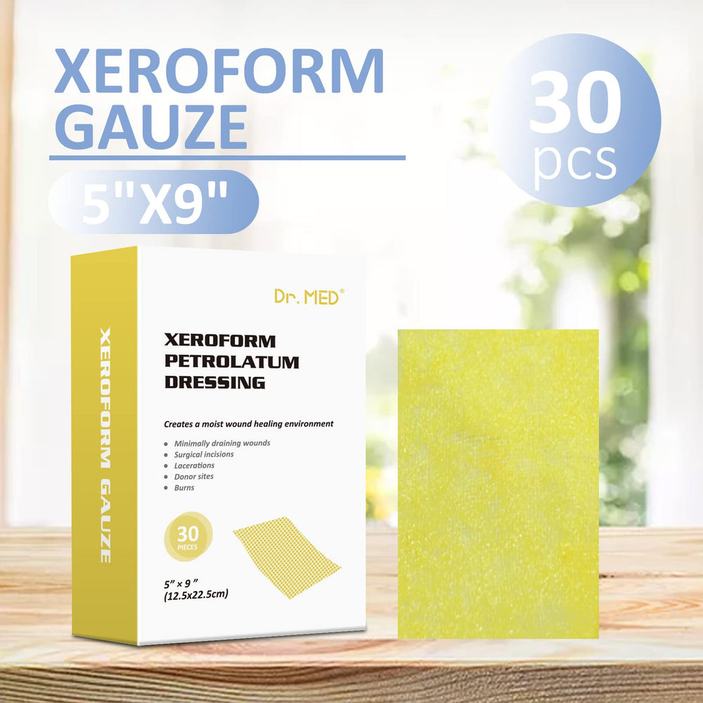 Dr. Med Xeroform patch packaging displaying clean, protective packaging