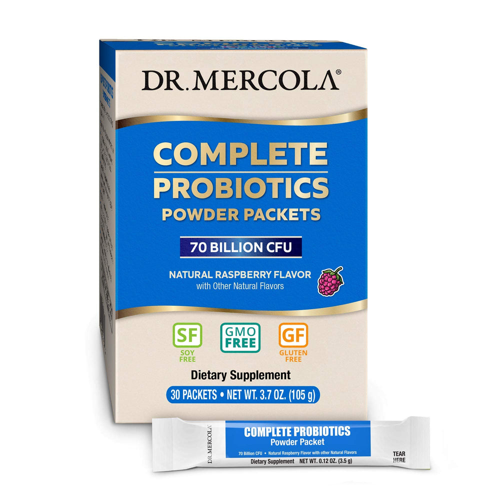 Dr. Mercola Complete Probiotics Packets 70B CFU blend promotes diverse gut-friendly strains