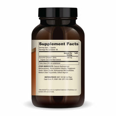 Dr Mercola Curcumin Advanced capsules close-up emphasizing sustained-release delivery