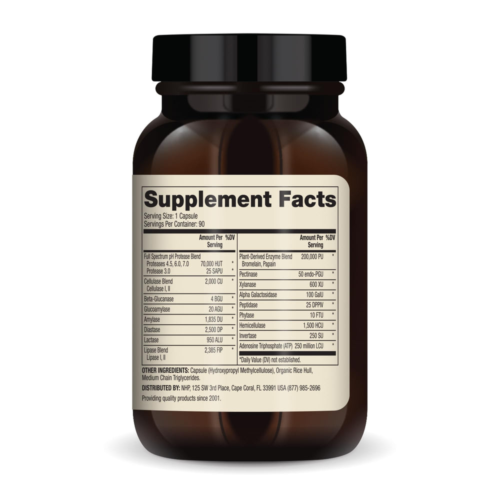 Dr. Mercola Full Spectrum Enzymes capsules closeup highlighting plant-based enzymes for digestion.