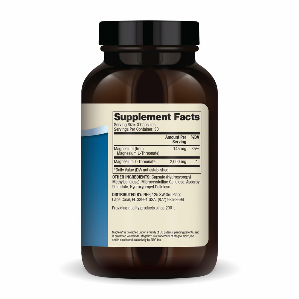Closeup of Dr. Mercola Magnesium Advanced capsules showing high absorption Magtein.