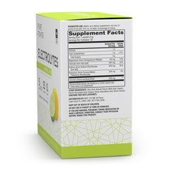 Close-up of Dr. Mercola Pure Power Electrolytes packet for quick mixing with water.