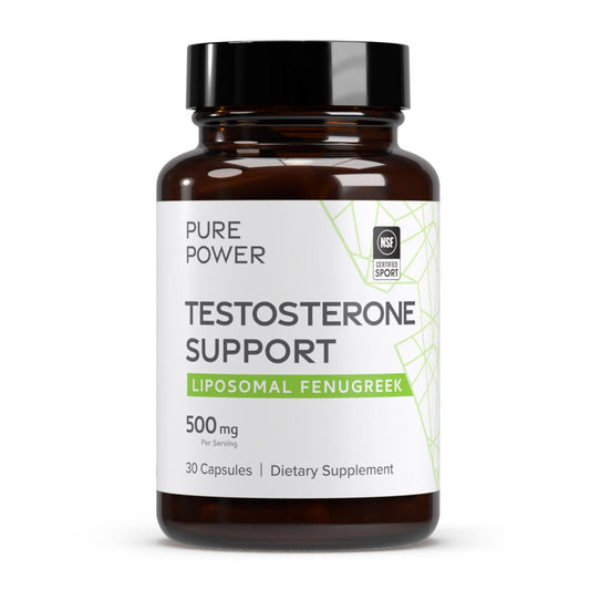 Dr. Mercola Pure Power Liposomal Fenugreek bottle shows easy-to-swallow capsules for daily support