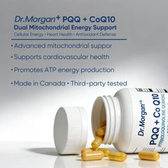 DR.MORGAN capsules close-up highlighting easy-to-swallow format.