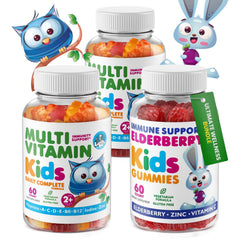 DR. MORITZ elderberry gummies for kids bottle front, daily immune support.
