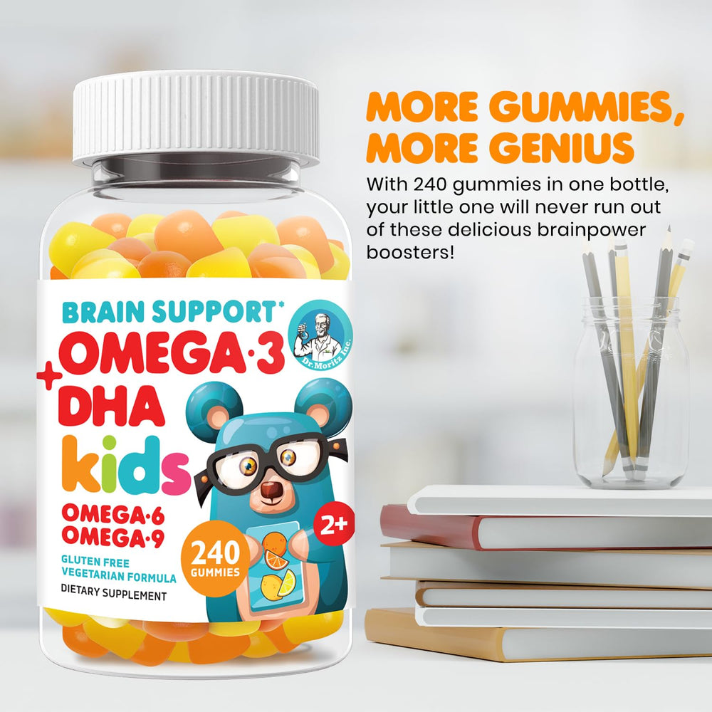 DR. MORITZ gluten-free vegan omega-3 gummies on white