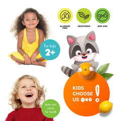 Kids enjoying DR. MORITZ gummies, tasty immune support in citrus flavor