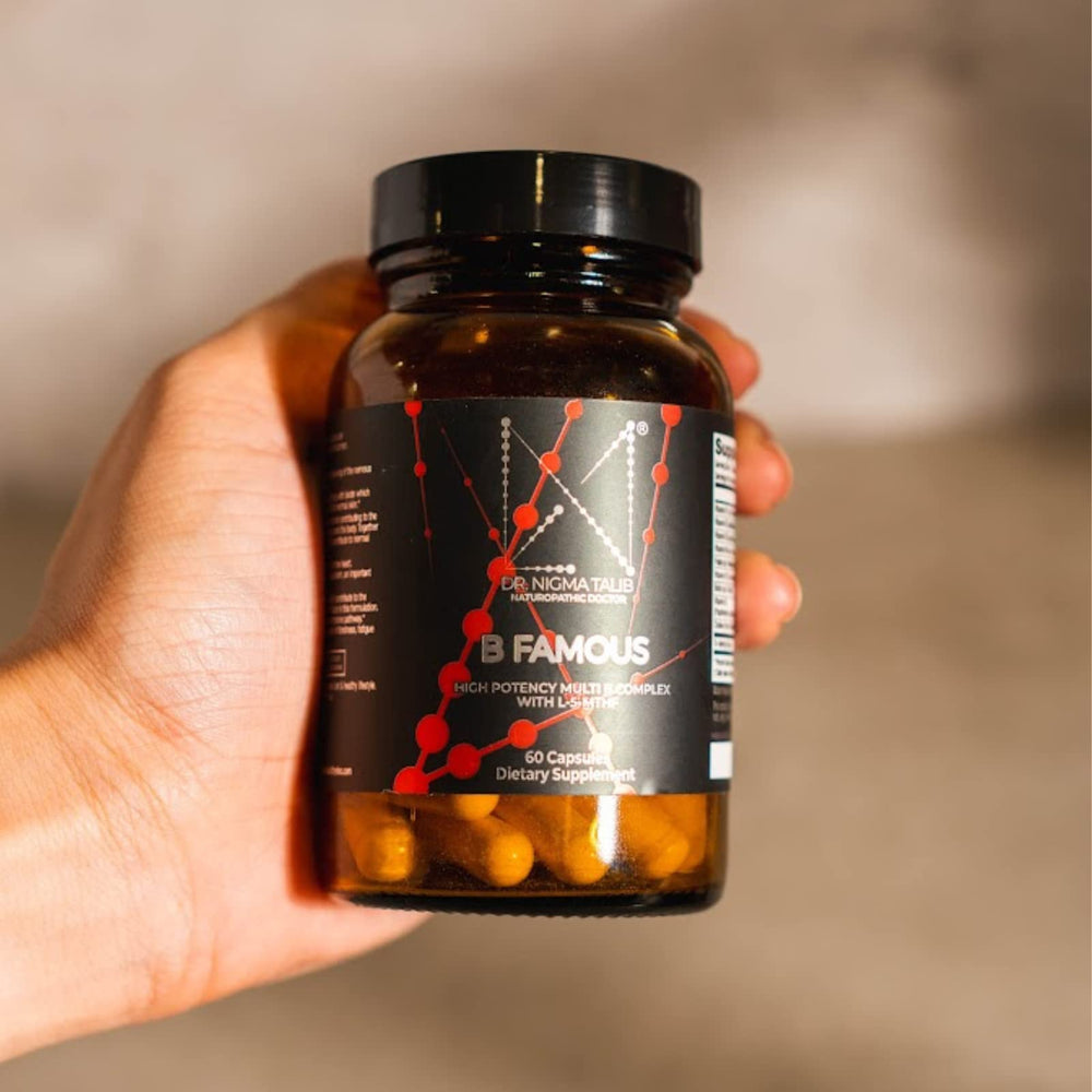 Packaging on shelf communicates a comprehensive B vitamin blend for skin vitality.