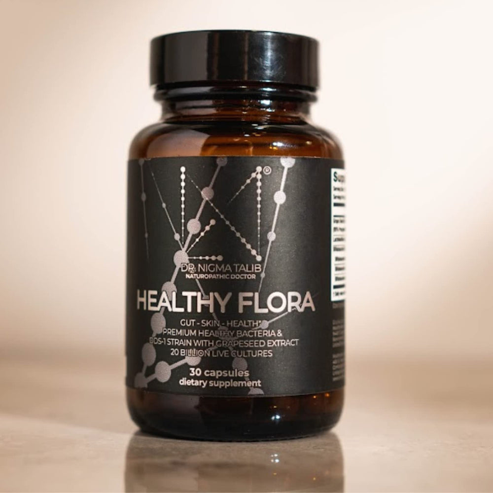 DR. NIGMA Healthy Flora on kitchen counter for everyday routine