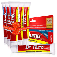 Dr. Numb 5% lidocaine cream packaging for quick topical relief