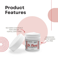 Dr. Numb cream displaying fast absorption into skin for quicker comfort.