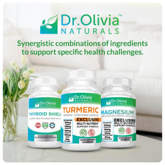 Lifestyle shot of Dr. Olivia Naturals bottle on a shelf