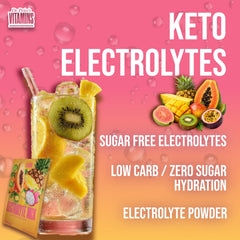 Dr Price's Electrolytes tropical label close-up highlighting minerals