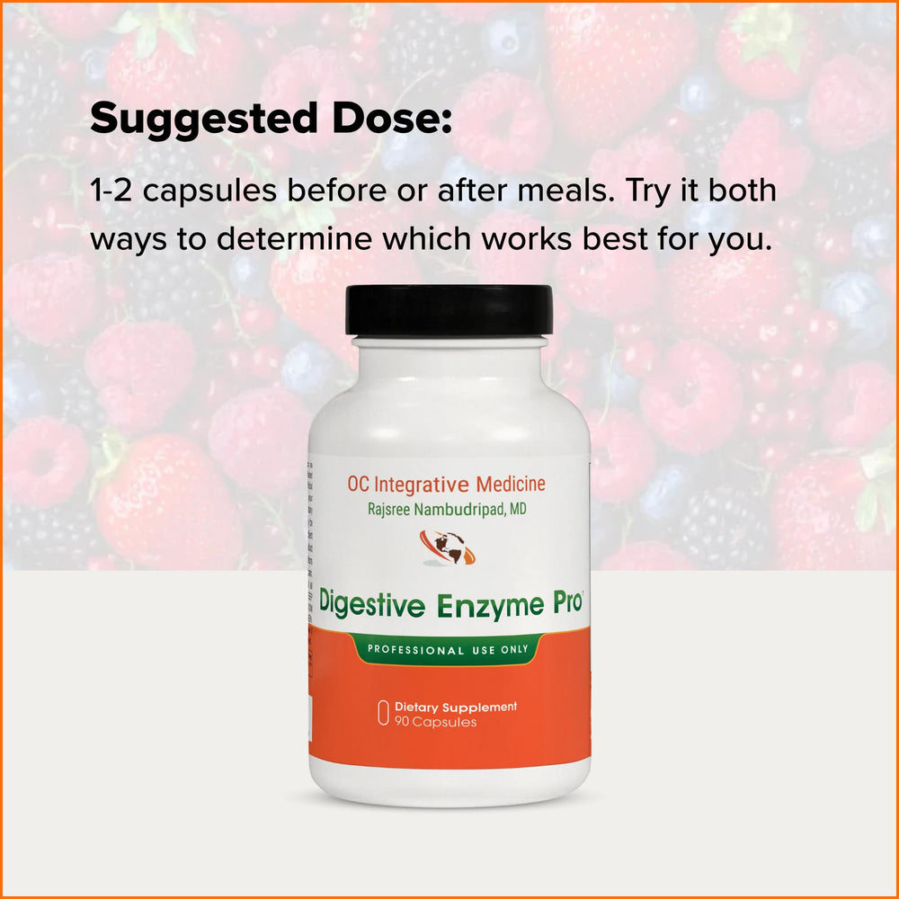 Dr. Rajsree Digestive Enzyme Pro capsules with bromelain and papain components visible