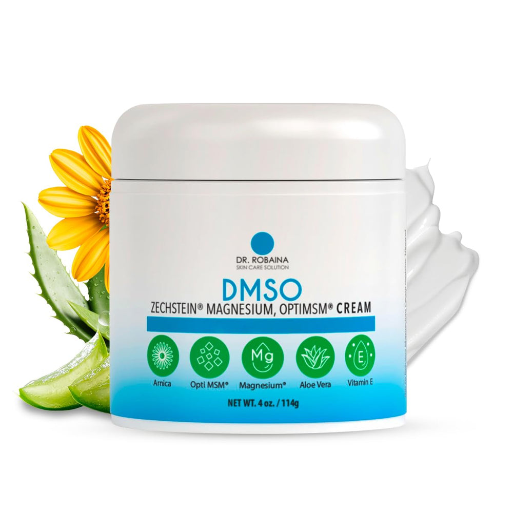 Dr. Robaina DMSO Cream bottle with pour for easy post-workout application