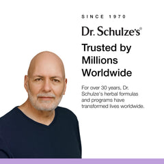 Dr. Schulze's Herbal Shot packaging emphasizes purity and premium ingredients