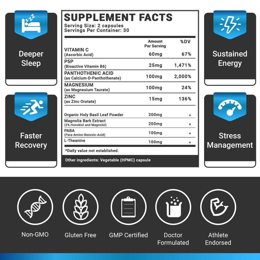 Dr. Stern Omissandi Relax capsules close-up highlighting vegan capsules for calm energy