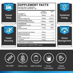 Dr. Stern Omissandi Relax capsules close-up highlighting vegan capsules for calm energy