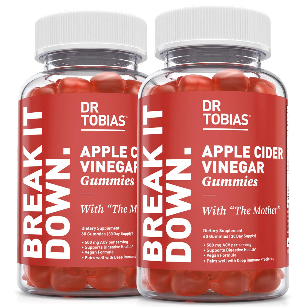 Dr. Tobias Apple Cider Vinegar Gummies bottle front for convenient daily wellness.