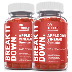 Dr. Tobias Apple Cider Vinegar Gummies bottle front for convenient daily wellness.