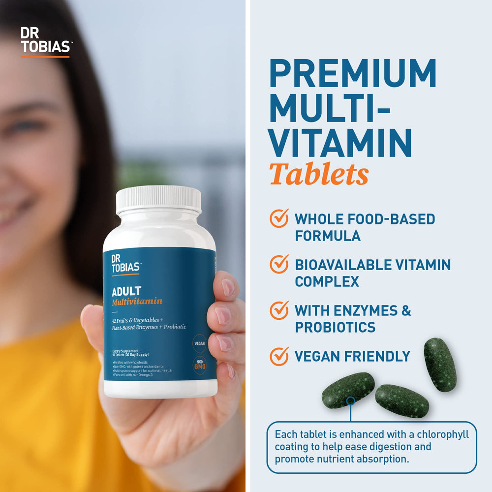 Chlorophyll-coated Dr. Tobias tablet supports gentle digestion.