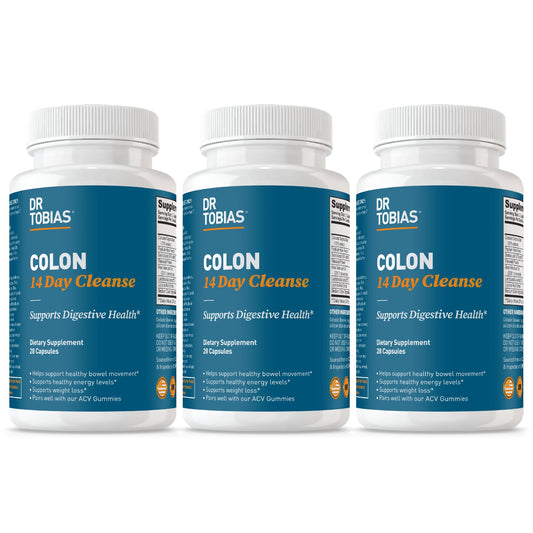 Dr. Tobias Colon Cleanse bottle and capsules for daily gut support.