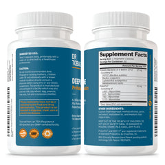 Dr. Tobias Deep Immune label with DE111 strain and absorption focus.