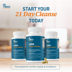 Nutrition facts panel of Dr. Tobias Liver 21 Day Cleanse highlights serving details
