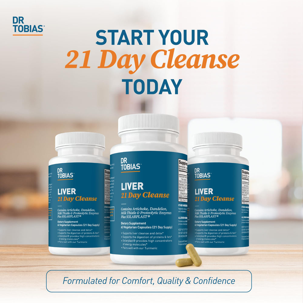 Dr. Tobias Liver Cleanse USA manufactured label highlights quality and GMP standards.