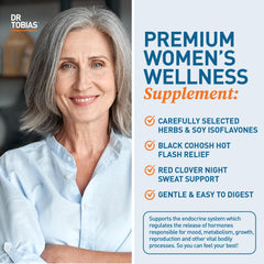 Calm countertop scene with Dr. Tobias Menopause Relief for daily wellness