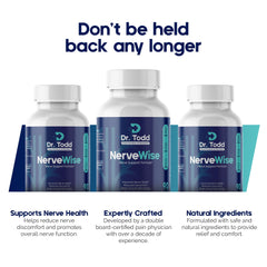 Product image showing NerveWise ingredients list for nerve wellness.