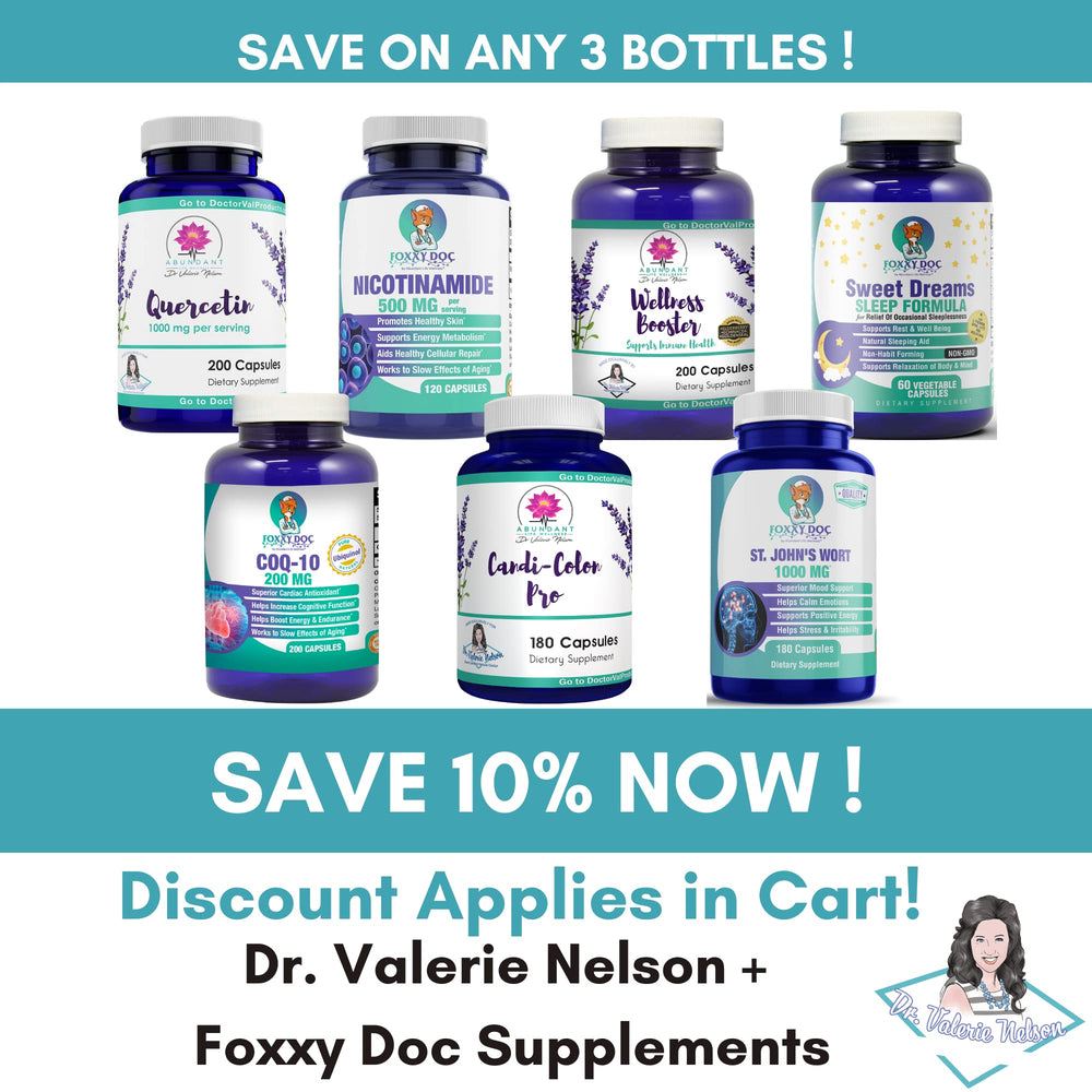 Label showing vegan friendly gluten free non-GMO from Dr Valerie Nelson CoQ10
