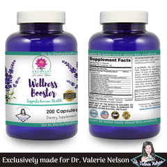 Dr. Valerie Nelson Wellness Booster label closeup shows key herbs