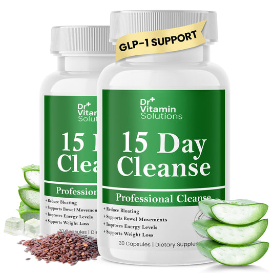 DR VITAMIN SOLUTIONS 15-day gut cleanse bottle supports digestion and toxin flush.