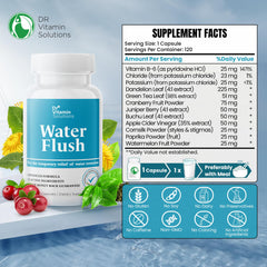 DR VITAMIN SOLUTIONS bottle back shows label with natural ingredients for detox support.