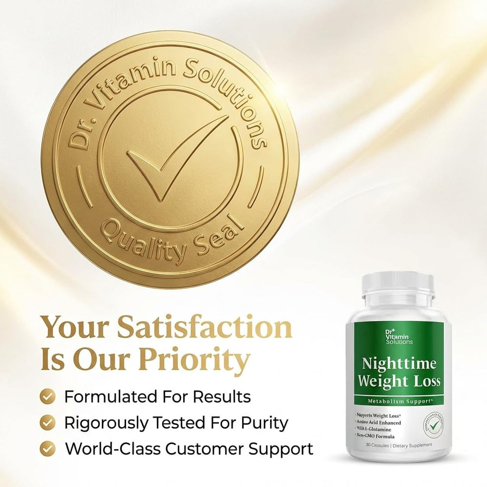DR VITAMIN SOLUTIONS Nighttime Fat Burner lifestyle shot of a peaceful sleeper