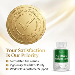 DR VITAMIN SOLUTIONS Nighttime Fat Burner lifestyle shot of a peaceful sleeper