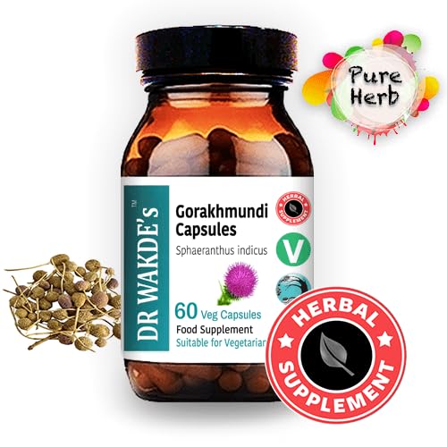 DR WAKDE'S Gorakhmundi capsules bottle back lists ingredients and vegan packaging.