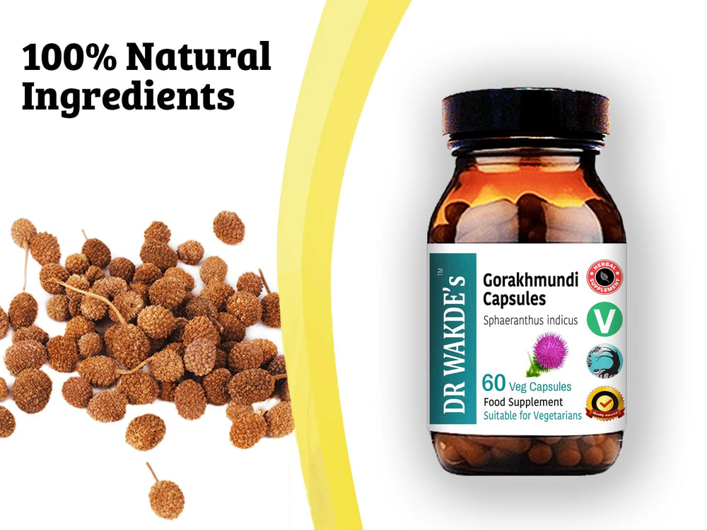 DR WAKDE'S Gorakhmundi capsules blended into juice or smoothie routine.