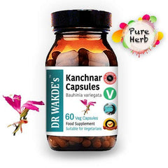 DR WAKDE'S Kanchnar capsules bottle side showing 60 capsules.